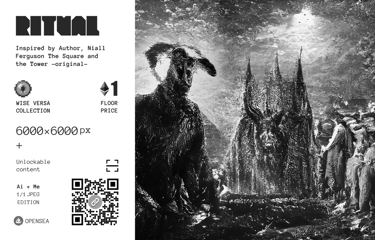 anjarHitomi's tweet photo. Hi #NFTCommunity 🤘

- RITUAL - 1/1 - 6K - 🛐🚶‍♀️🚶‍♂️🐐
Inspired by Author Niall Ferguson.
The square and the tower🔻🔻🔻

Floor Price: 1 eth.
#NFT link on #OpenSea : https://t.co/r9JSukehw6 https://t.co/hhJ0cn5G9m