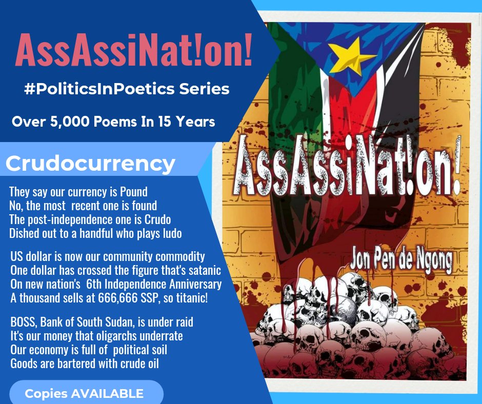 Jonnypenny's tweet photo. Multi-book launch coming soonest...!
But my daily poetry kicks off herewith, and it is simplified into #ScreenshortPoetry, to be also deposited on https://t.co/WXAYPI6l32.
NB: It is thematic and systematic i.e. the today's is on corruption.
#SSOT https://t.co/06yii8Ixwv