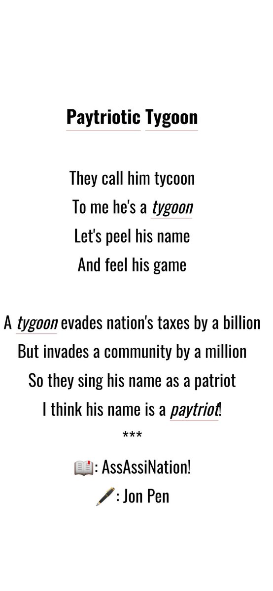 Jonnypenny's tweet photo. Multi-book launch coming soonest...!
But my daily poetry kicks off herewith, and it is simplified into #ScreenshortPoetry, to be also deposited on https://t.co/WXAYPI6l32.
NB: It is thematic and systematic i.e. the today's is on corruption.
#SSOT https://t.co/06yii8Ixwv