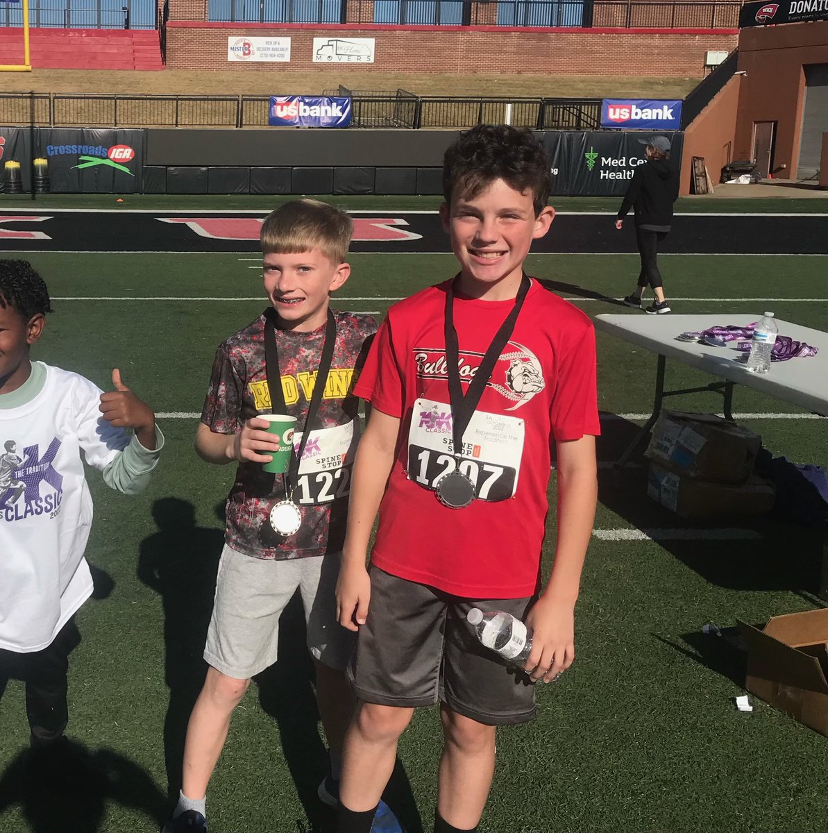1sherylanderson's tweet photo. These running club members participated in the Children’s Classic this morning. Dalton &amp; Harrison placed first in their age groups. Way to go Rockets! 🚀 @JresRockets https://t.co/DTwGWaB3M8