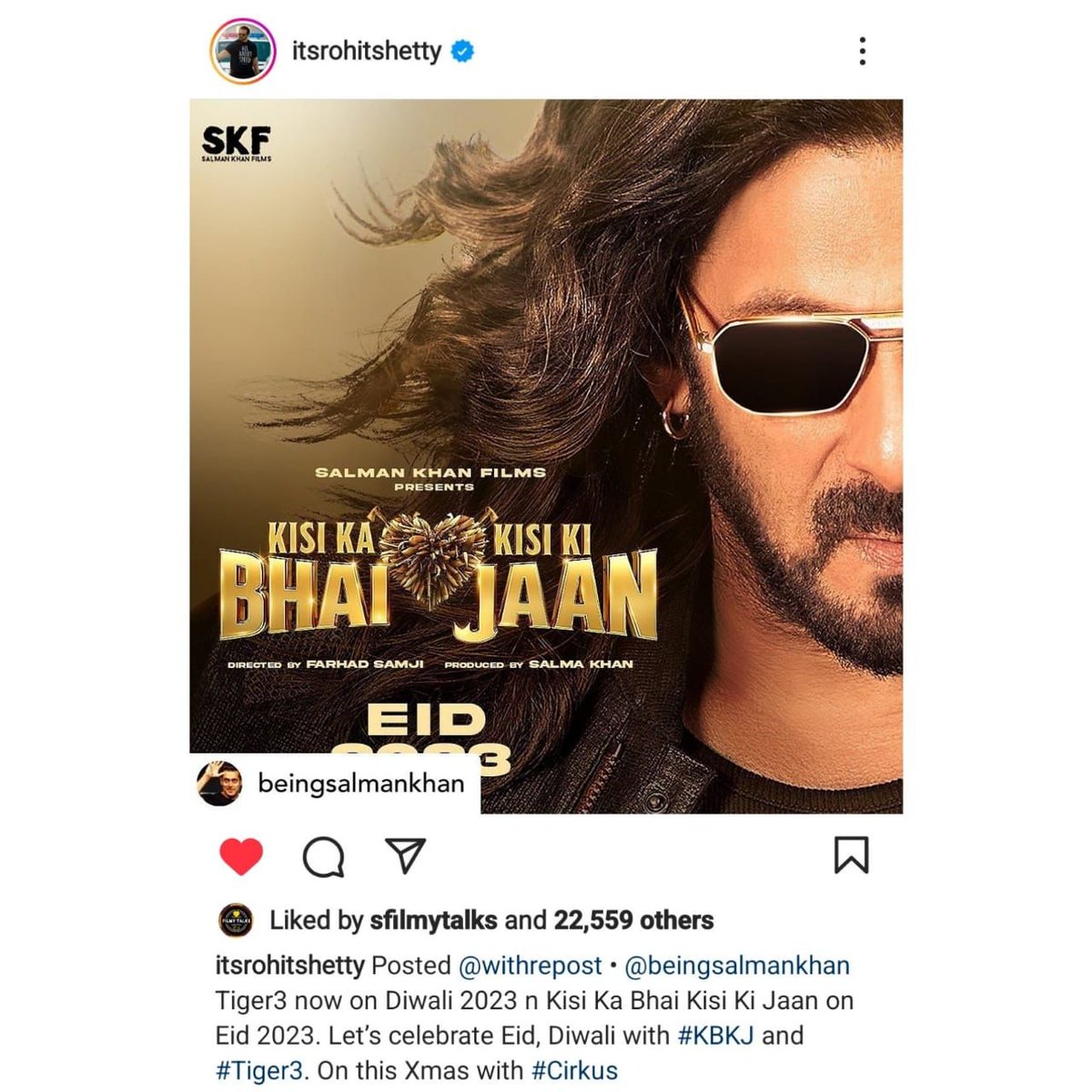 Priyasingh2022's tweet photo. So happy to see the collaboration between both the megastars of bollywood they are best in their work and promoting each other 
#Cirkus
#RohitShetty https://t.co/SrzzTFqcOV