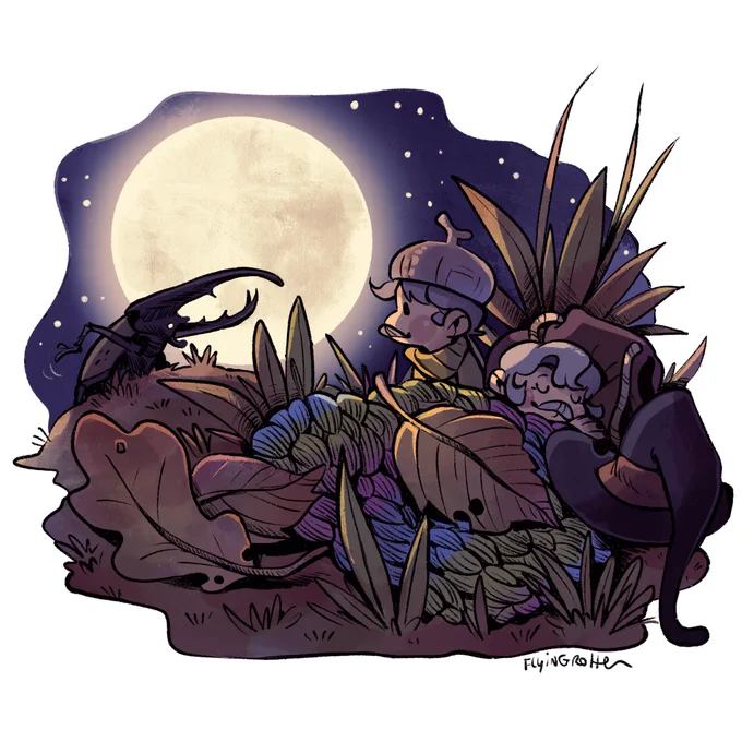 8 . MOON 8th art for my #Questober !!Time to get a good sleep… mmh what's this 