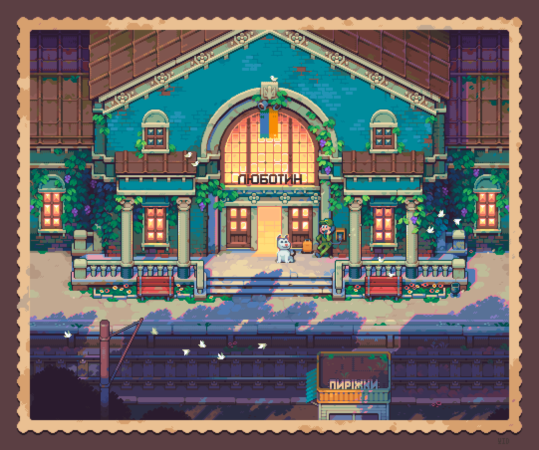 DailyPixelBot's tweet image. "Оскільки бачу, що багато співгромадян не знають про мою серію робіт, яку я назвав "Random Ukrainian railway station", то публыкую її

#укрАрт #УкрТві"

Artist: @yes_i_do_pixels