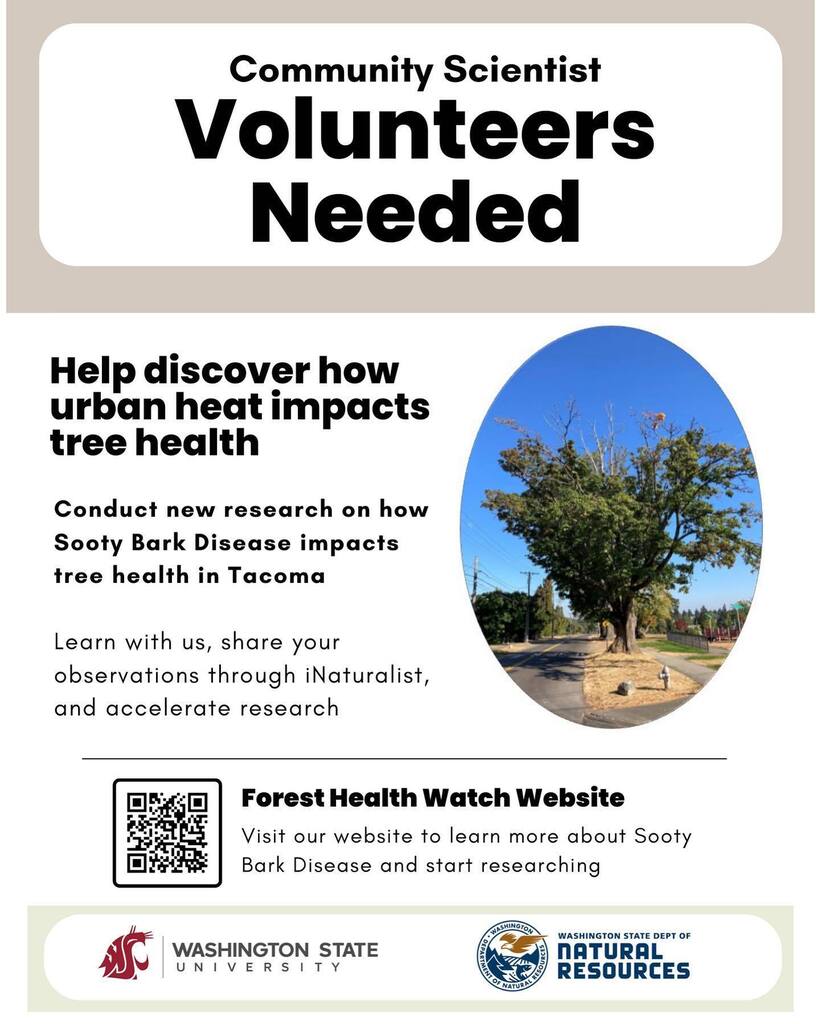 Learn with us, accelerate research, and build skills as a Tacoma Community Scientist. Learn more at ift.tt/9STAYi8 . Flyer created by Fig Dewitz. Thanks Fig instagr.am/p/CjvdHBaLkX1/