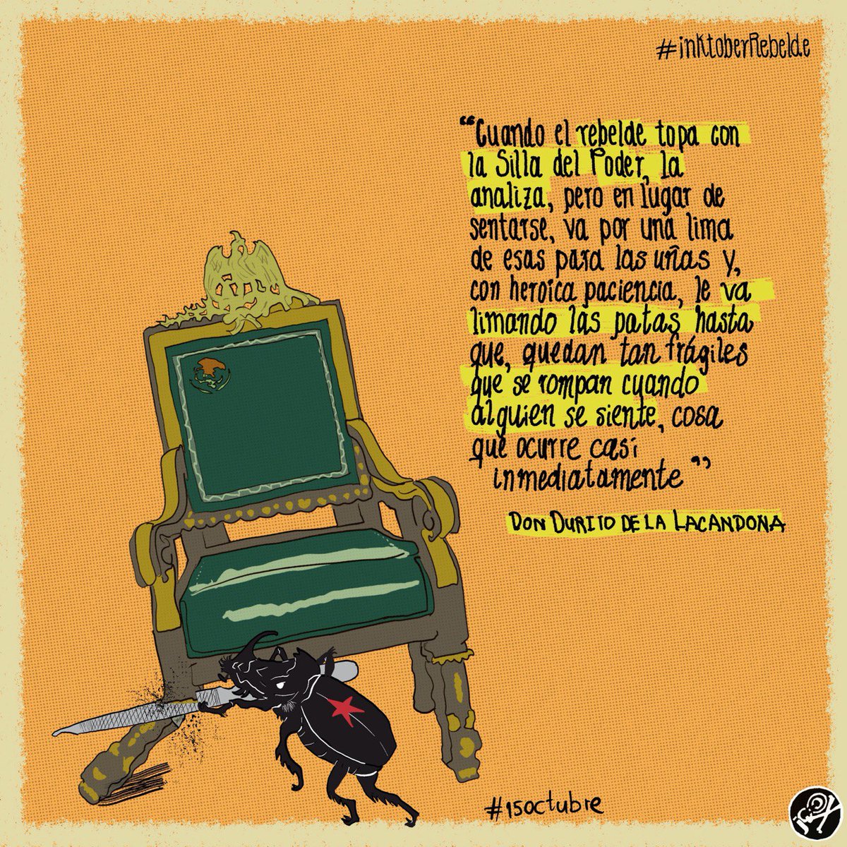 no_monos's tweet photo. #Durito #laSilladelPoder #15octubre #inktoberRebelde https://t.co/iOuNn2eGm5