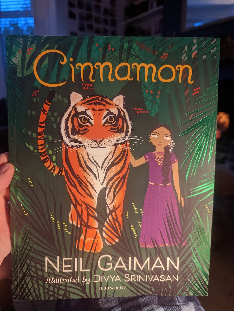 HTPhilRobertson's tweet image. .@SarahRob81 bought this lovely picture book today and I'll definitely be sharing it in a #ReadingAssembly soon. A surreal tale featuring Gaiman's distinctive mischievous and (occasionally!) slightly sinister voice brought to life by the incredible Divya Srinivasan illustrations.