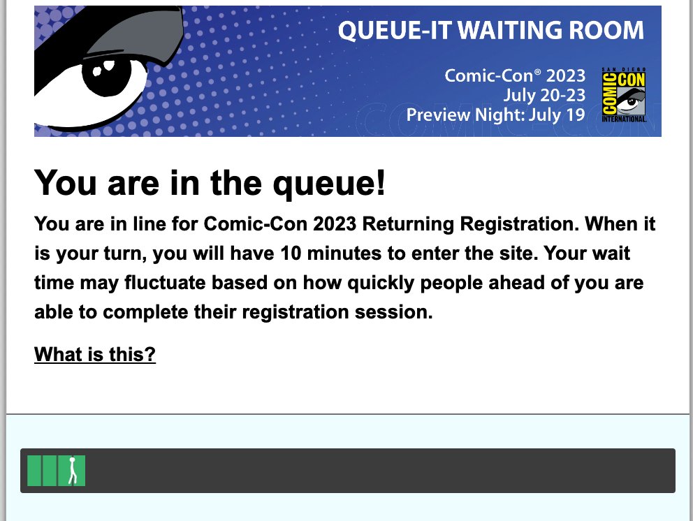 AaronNabus's tweet photo. What song are you listening to while you watch the walking person for Return Registration?

I'm listening to one of my fave Blur songs.

https://t.co/SuOQht8dR6

#SDCC #SDCC2023 #ReturnReg #BadgeRegistration https://t.co/Tz12nSknNb