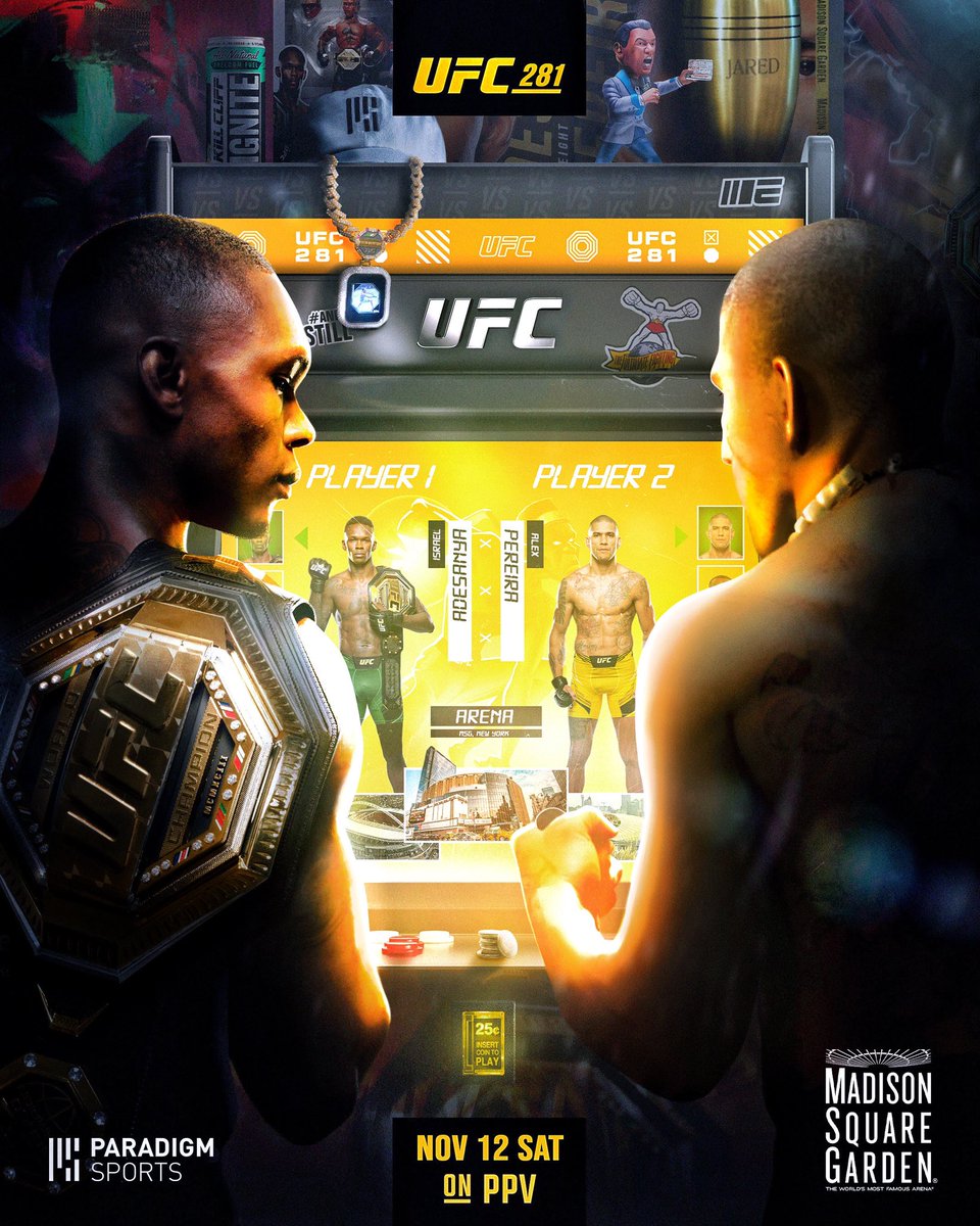 ParadigmSports's tweet image. Izzy x MSG is 4 weeks away 🎮 #UFC281 #GP