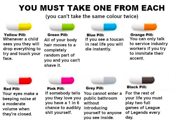 JayExci's tweet photo. YOU MUST TAKE ONE PILL FROM EACH IMAGE https://t.co/qGXfmVNeEK