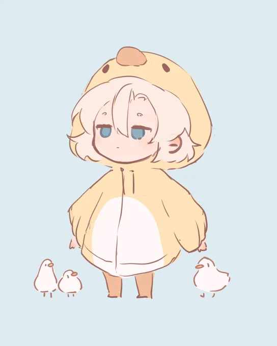 Albedo in a duck costume - here he is.  #albedo 