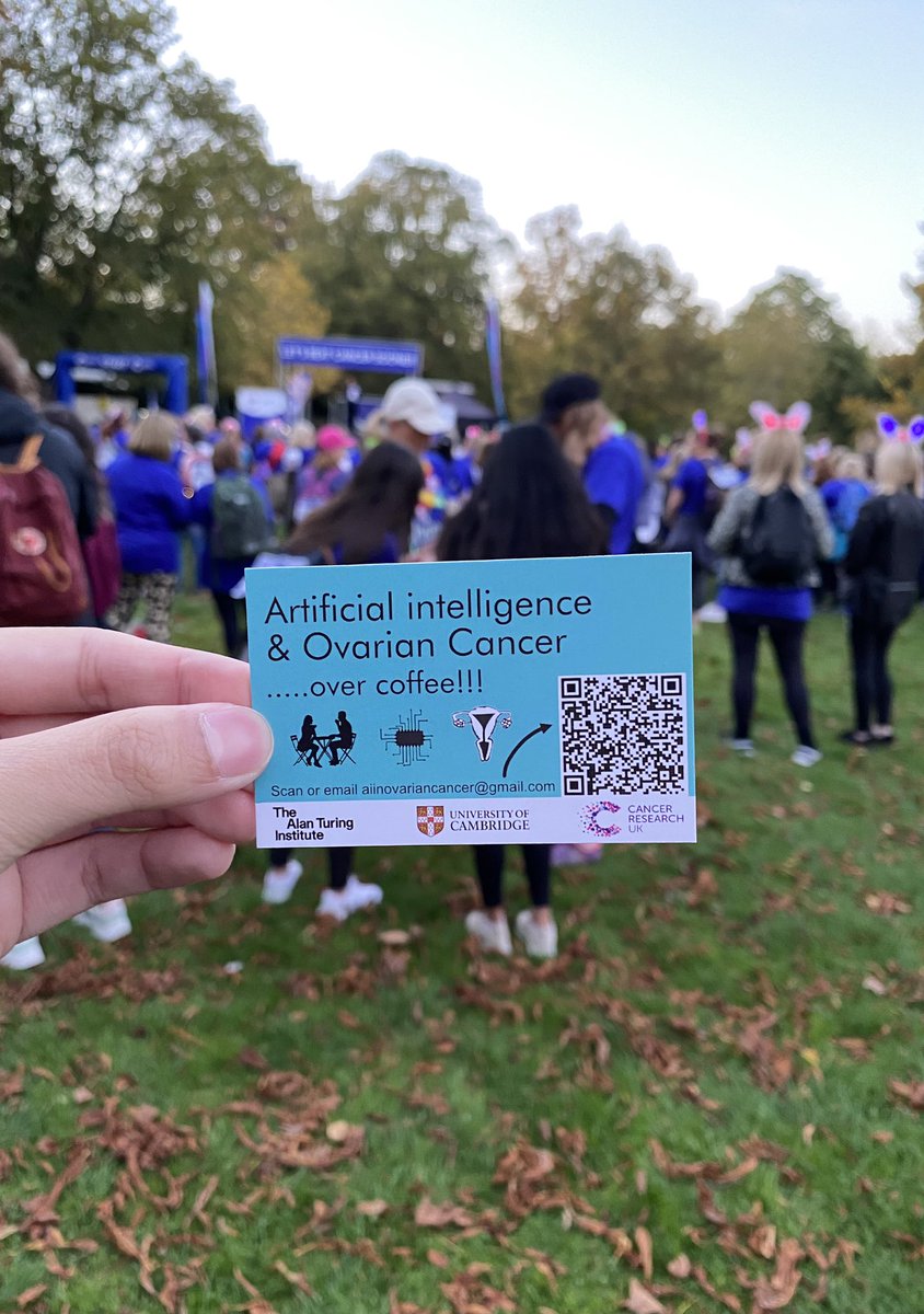 Catch us at <a href="/CR_UK/">Cancer Research UK</a> Cambridge #ShineWalk promoting our research and public engagement event! 🚶‍♀️🚶🚶‍♂️

We’ll be talking about artificial intelligence and ovarian cancer over coffee ☕️ at Caffè Nero (King’s Parade) this 15th November at 7PM! #SaveTheDate #FreeCoffee