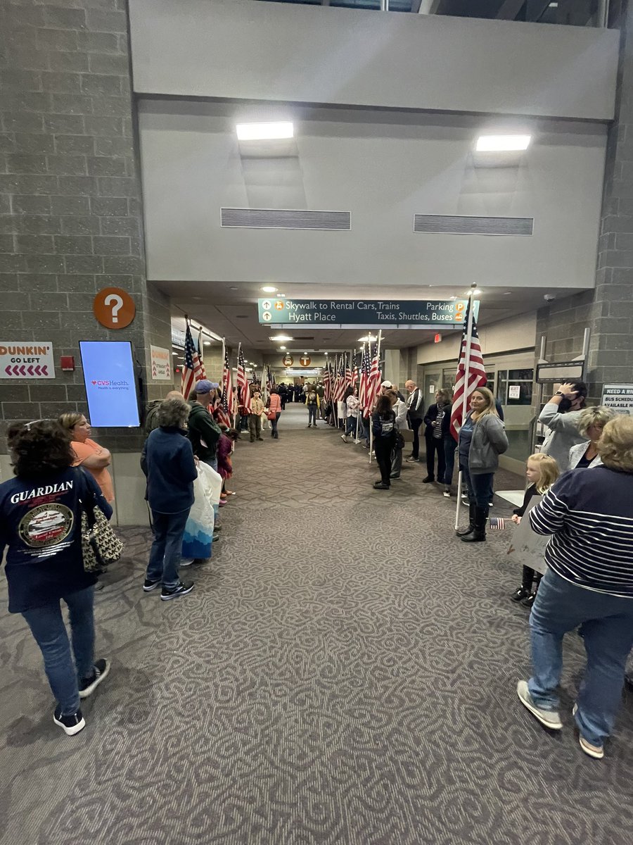 RIVetsDirector's tweet photo. #OneOceanState, Honor Flight Ceremony this morning sending our @RI_VETS to D.C. #WeStandTogether for America's Heroes https://t.co/D1RbvbTx9h