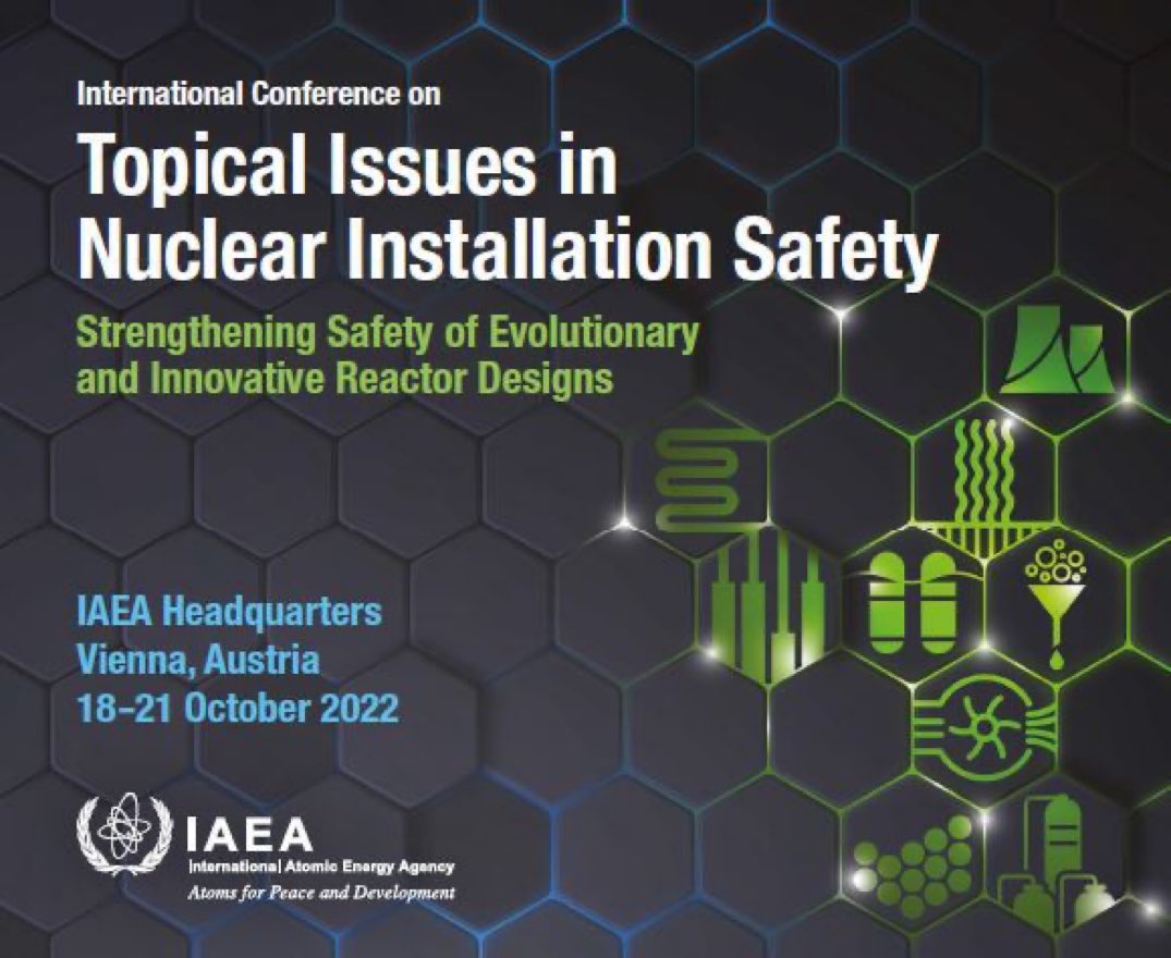 Tomorrow our #IAEATIC2022 conference comes to an end. Experts will discuss interfaces and synergies of safety, security, and safeguards at the early design stage of innovative reactors. Attend virtually 👉 bit.ly/3BT7zBE #IAEANS