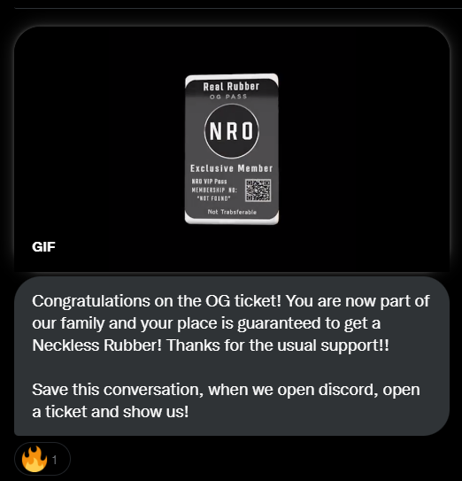 EloBooThang's tweet photo. I've received a dm from @necklessrubCNFT. I am now part of the rubber fam! Thank you so much for this opportunity! Stackable utilities... I'm ready 🖤🤍

#CNFT #NFT #CNFTCollection #CardanoCommunity #CNFTdrop https://t.co/ZoZvhoyIWW