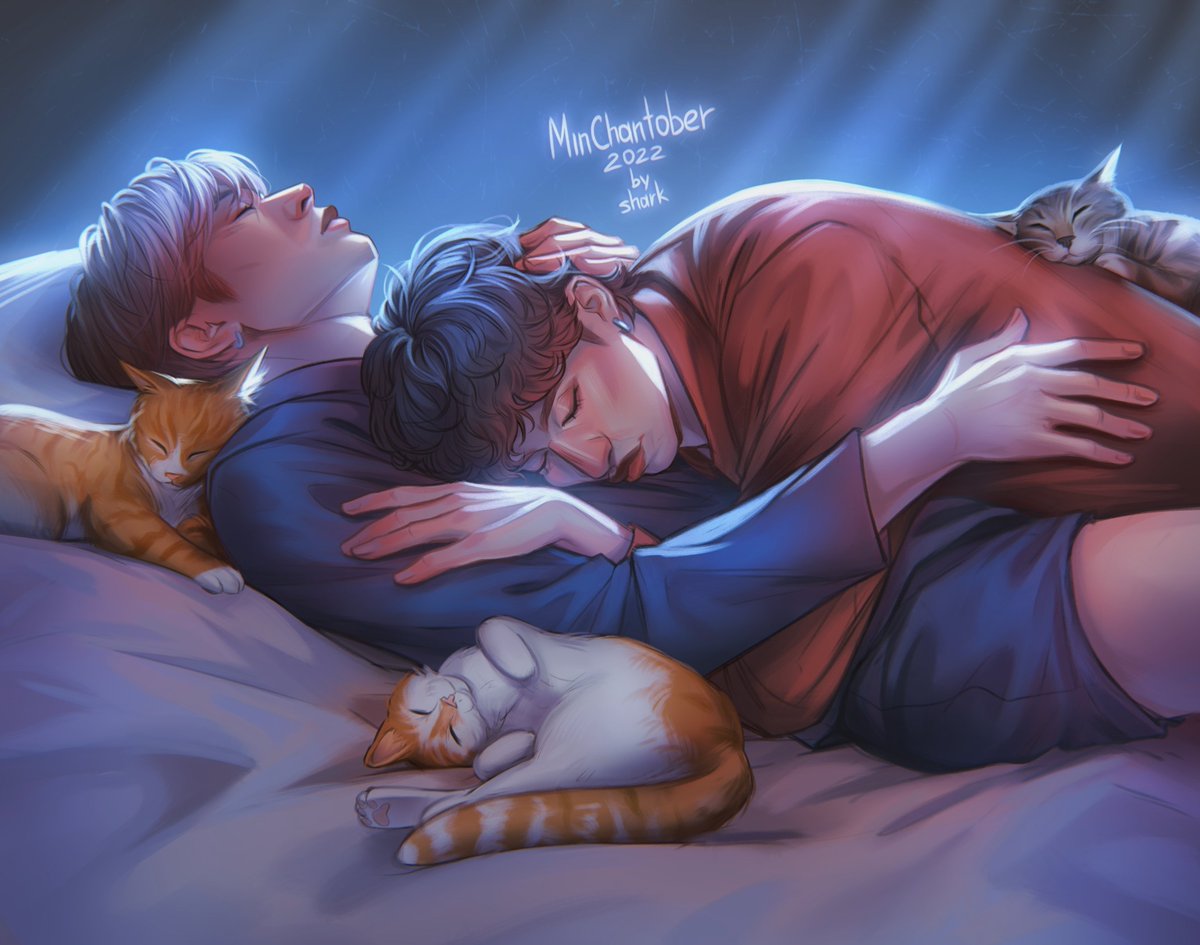 ssssharkyyyy's tweet photo. Kitty's dreams #MinChantober2022 #BangChan #LeeKnow #MinChan #BangHo https://t.co/1pD20SQziK