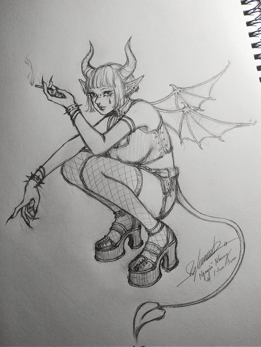 NumNum231020's tweet photo. Ác quỷ 🤭🤭🤭 #artwork #sketch https://t.co/oqK7KWJ3bK