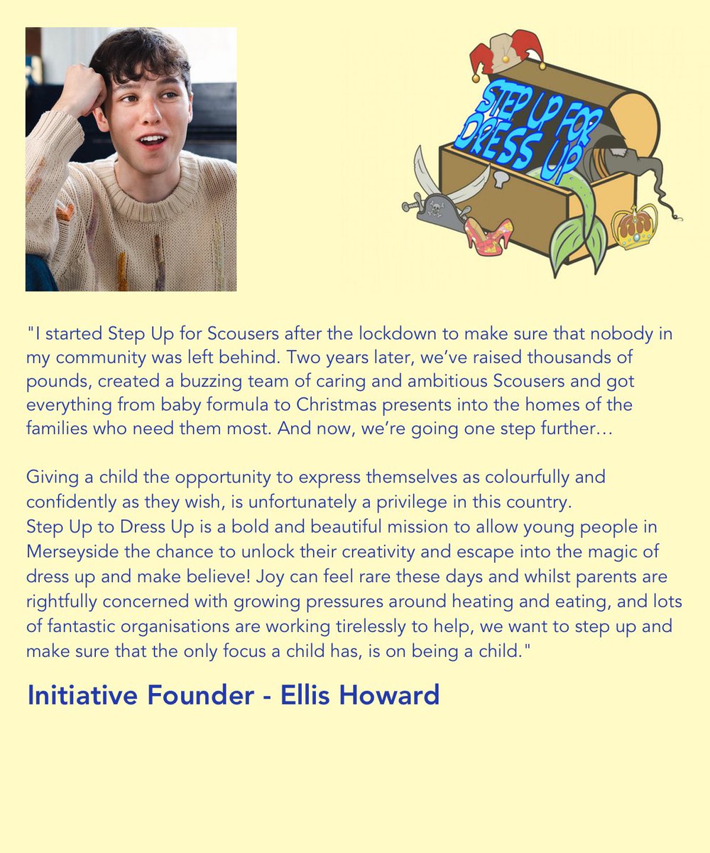 stepup4dressup's tweet photo. INTRODUCING… Initiative Founder @Ellishowiee performer, writer and activist - “We want to step up and make sure that the only focus a child has is on being a child”
#stepupfordressup #dressup #stepup #charitableinitiative #costume #halloween #liverpool https://t.co/9kDrBtFqRR