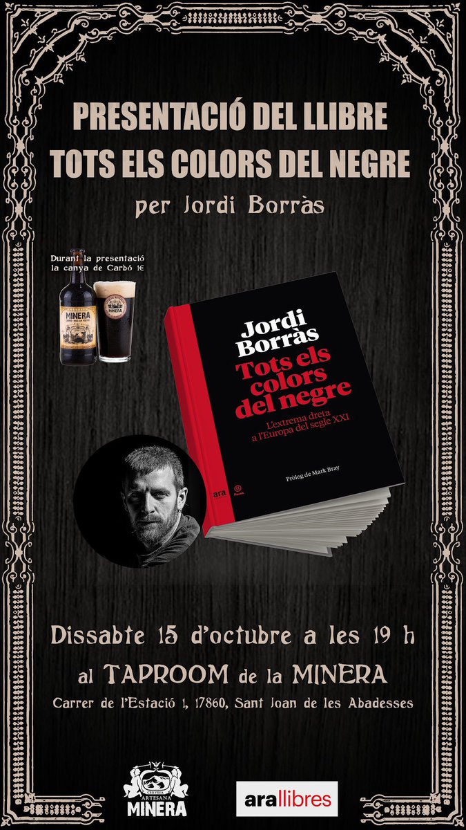 Fantàstic diàleg-presentació conduït per @Monicahoms_ del llibre de @jordiborras“Tots els colors del negre” per analitzar què passa també amb l’extremadreta a Europa. Un necessari i bon exercici comparat, per estar alerta! #StJoanAb