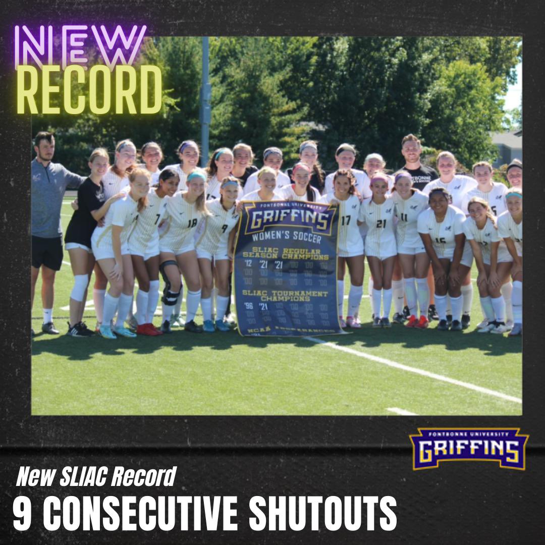 fbuwsoccer's tweet photo. NEW RECORD🚨After our 2-0 win vs. Spalding, we have set the new @sliac record for consecutive shutouts, a record that has stood for 21 years!
#fbugriffins #upthegriffs https://t.co/xOu3pW5b2S