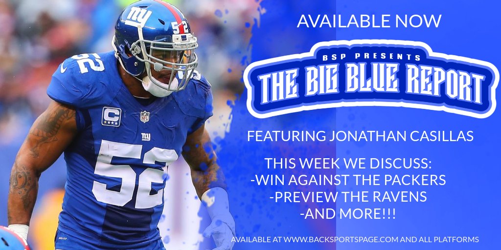RandyBSP's tweet photo. New Episode of the #BigBlueReport with @jcasillas52 ..This week we talk about the #giants upcoming game against the @Ravens and looking back against the @packers check out the show here!!
Powered by @BackSportsPage
https://t.co/gJSJ7El83J https://t.co/OyMQjhVFJ8