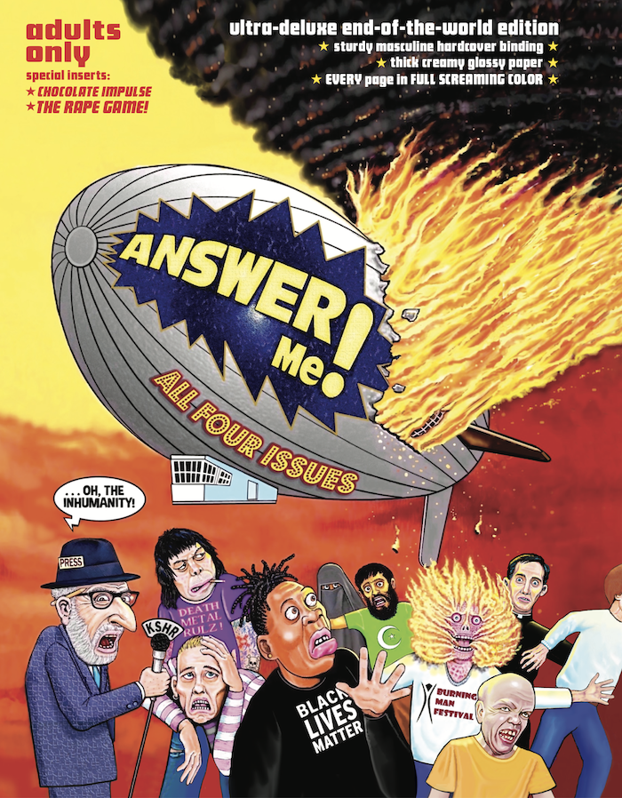 jimgoad's tweet photo. ANSWER Me! All Four Issues: SUPER MEGA DELUXE COLORIZED HARDCOVER EDITION is now available for preorder. https://t.co/4Fs36ogDmb https://t.co/IhdCR3DlEx