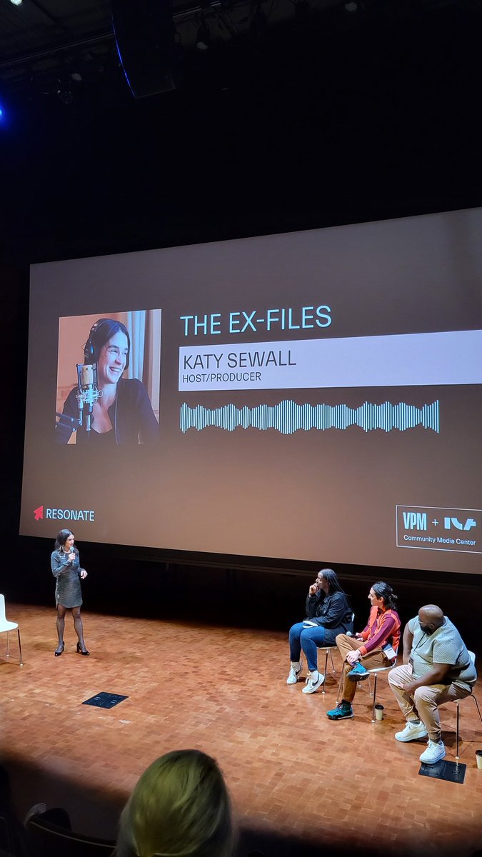 Congrats to @KatySewall on winning the pitch fest at #RESONATEpodfest for The Ex-Files podcast!