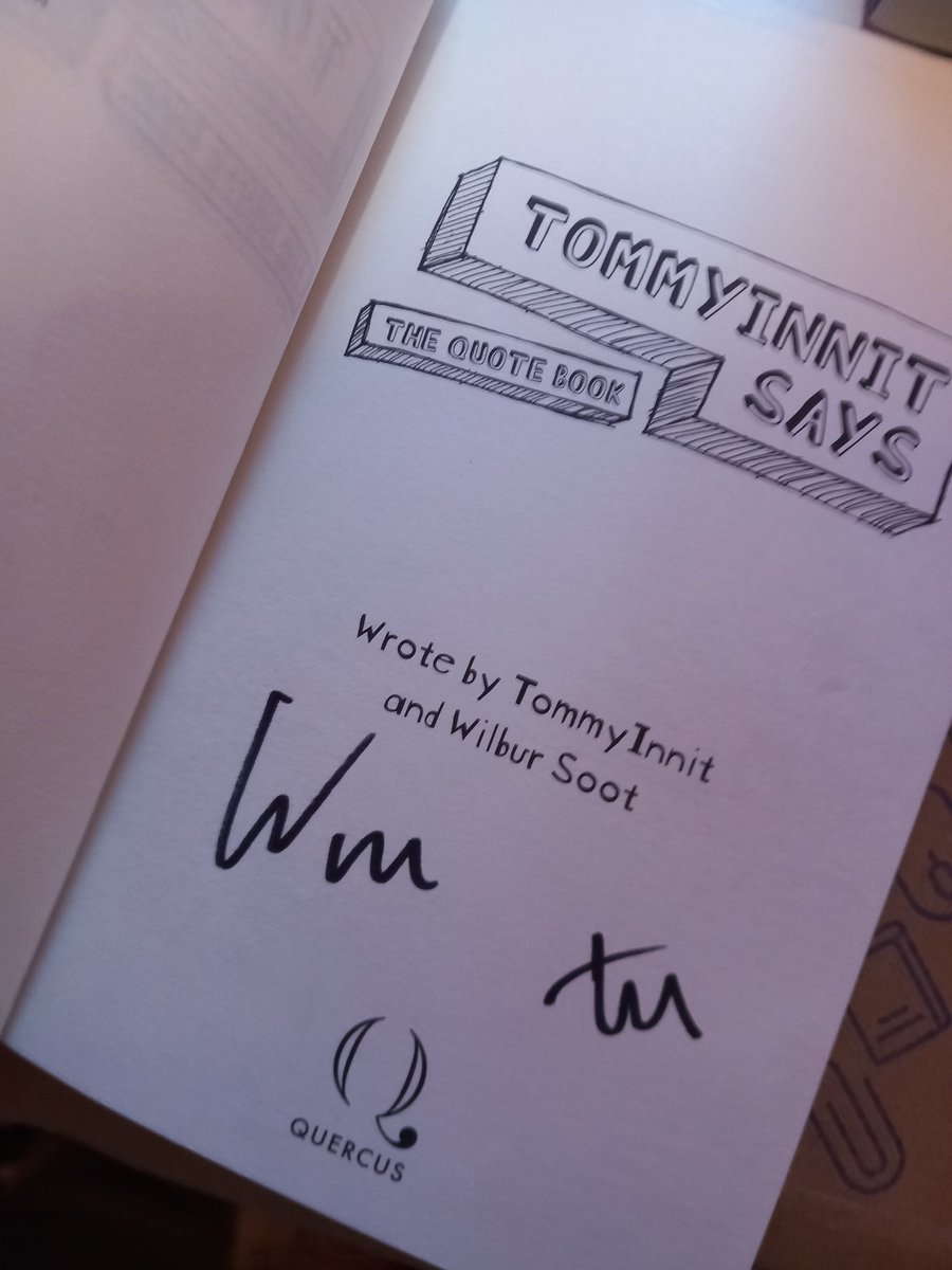 my signed tommy and wilbur quote book arrived :D