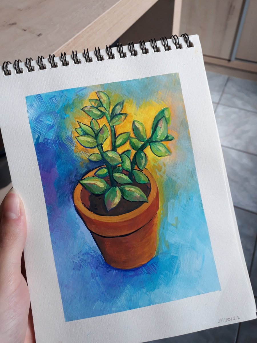 enayolART's tweet photo. @sulamoon Eu percebi que esse ano eu só estudei e trabalhei, então tirei parte dessa semana pra mim e aproveitei para fazer um treino de pintura (tem outros em andamento) e ontem fiz um guache porque amo mexer com tinta! (Amei tirar esse tempinho pra pintar for fun) https://t.co/Nm6KLOKlD0