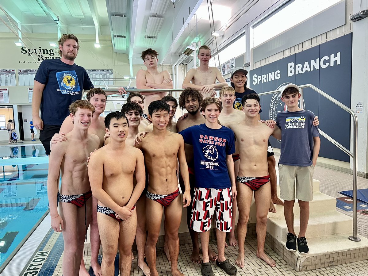 Dawson_Aquatics's tweet photo. Dawson Men’s Water Polo Team takes down Stratford in the Area Championship Game. The Eagles move to the Regio Al QuarteFinal run vs Lamar. Game details coming soon. Let’s Go Eagles! @DawsonHighSchl @AthlPearlandisd @dawson_pta https://t.co/CtfZaLEevs