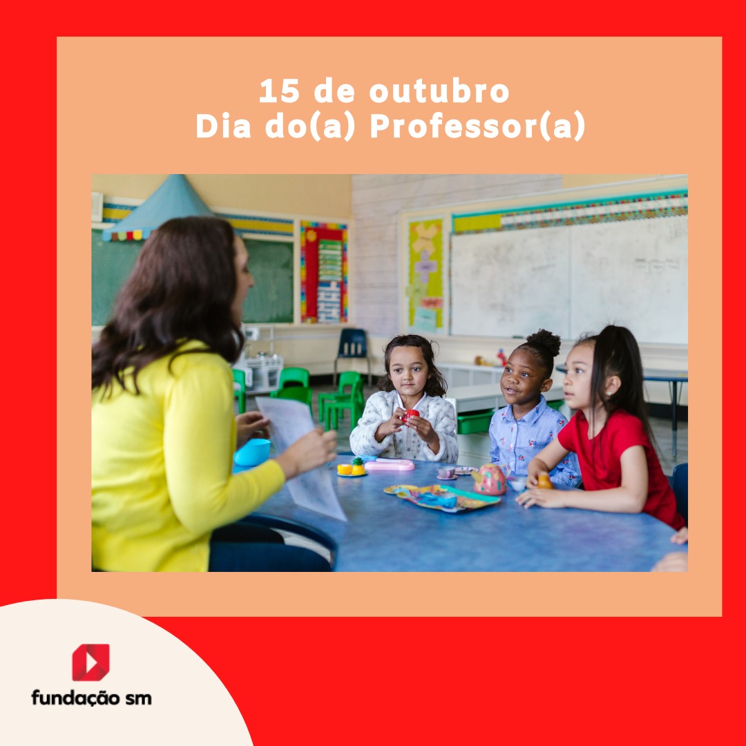 Neste dia do professor, queremos registrar nosso respeito a esses profissionais que são fundamentais na formação de cidadãos e na construção da sociedade em que vivemos. A Fundação SM acredita no papel dos professores como protagonistas da transformação educacional e social.
