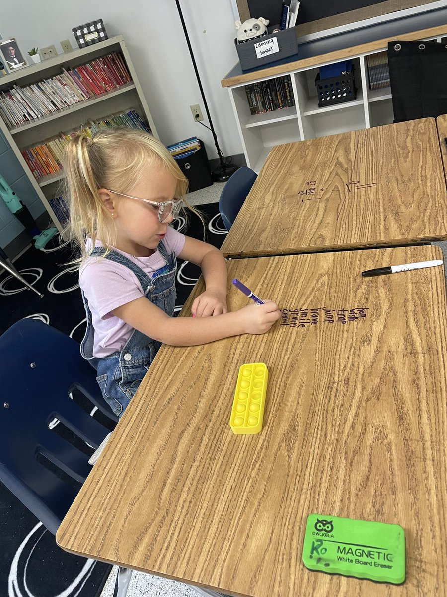 JessDCunningham's tweet photo. #AmazingGrace was practicing her spelling using a pop it to figure out phonemes. She did a great job! #firstie https://t.co/uqBT1Wc6NJ