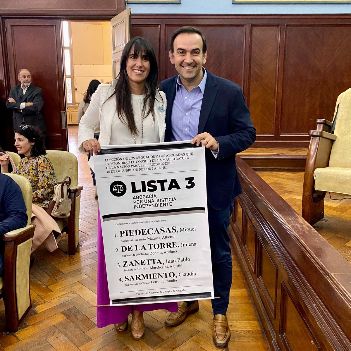 Conozco a <a href="/JimedelaTorreBA/">Jimena de la Torre</a>, sé de sus valores y de su compromiso. Por eso te pido que el próximo martes la acompañes con tu voto a ella y al resto de la #Lista3 en las elecciones del <a href="/cmagistratura/">Consejo de la Magistratura de la Nación</a>. Cc <a href="/MPiedecasas/">Miguel Piedecasas</a> <a href="/JuampiZanetta/">Juan Pablo Zanetta</a> <a href="/clausarmientoSJ/">Claudia Sarmiento</a>