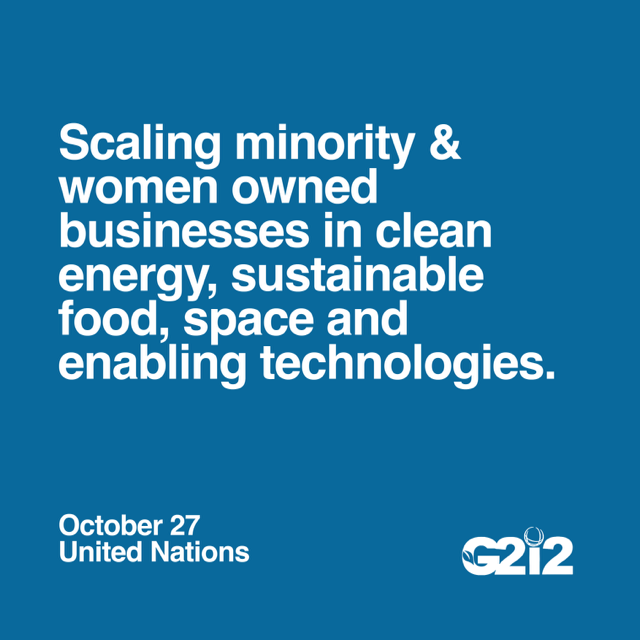 equalmoonshot's tweet photo. Join us: Global Green Inclusive Innovation Summit Thurs., 27-Oct. @UN to scale women &amp; minority businesses in #CleanEnergy, #sustainable food &amp; #space w/ founders, #impactinvestors, corporations, #banks &amp; governments.

Reg:  https://t.co/qYVGlUpKFK

#G2i2Summit #sdgs2030 #G2i2 https://t.co/EpJNpgbYgi