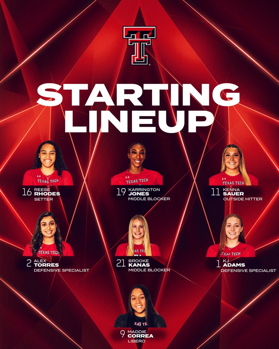 TexasTechVB's tweet photo. Here we go!

#WreckEm https://t.co/ygK7qXA6nb