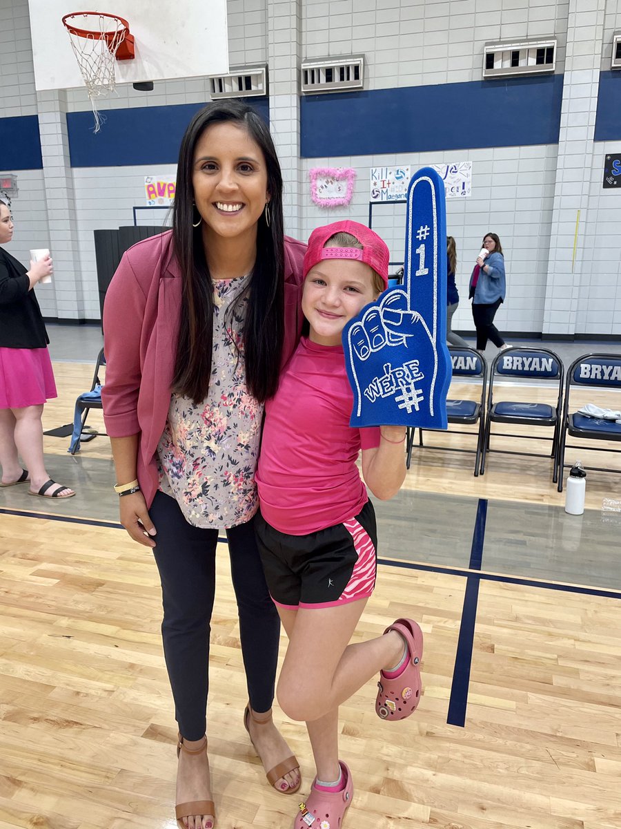 BHighVolleyball's tweet photo. Lilah our #1 fan!  We love seeing this little cheerleader at our matches and leading the crowd!!! #futurevike #futurevolleyballplayer @BryanISD @LaneBuban @BryanISDSports https://t.co/4JNrIUzsmf