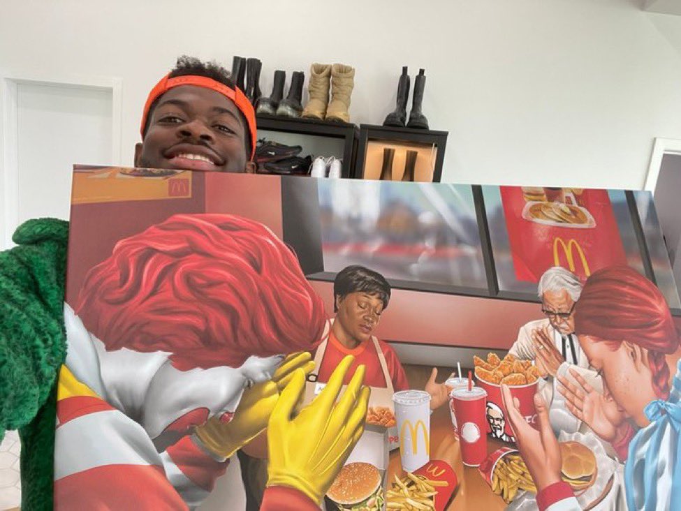 LilNasX's tweet photo. i dare those climate activists to even think of getting soup on this https://t.co/rpowGSSRsQ