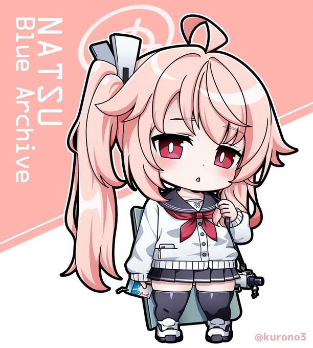 デフォルメ・ナツ描きました。シールド入れ忘れてたので再掲～。#ブルアカ #ブルーアーカイブ 