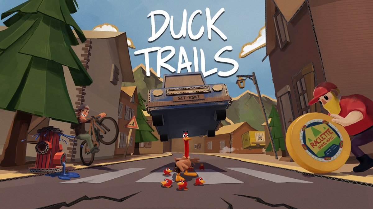 DuckTrailsGame's tweet photo. A new cover for the game have been made, more in line with the visuals and telling a bit about the general gameplay!

#indiegame #gamedev #Duck #indiedev #videogames #art https://t.co/F9uApzmdFh