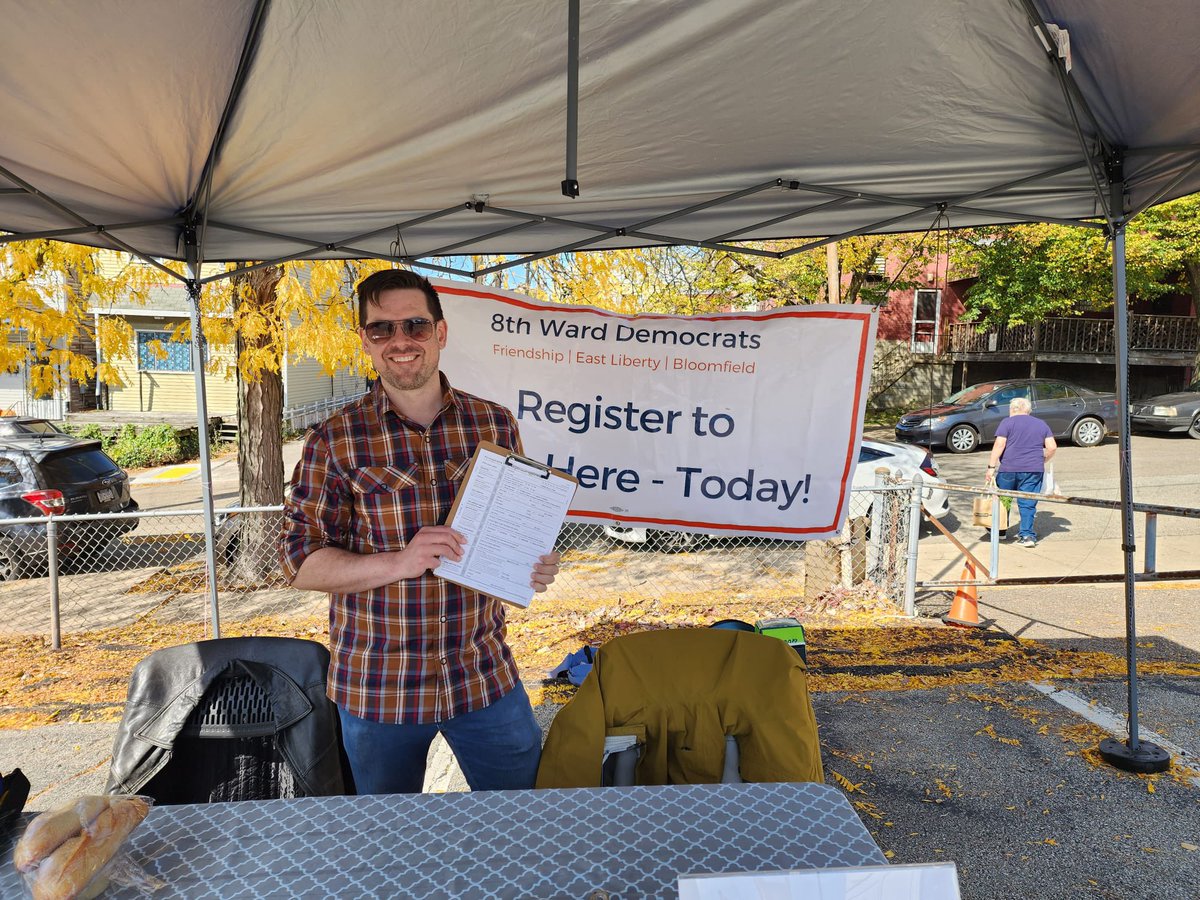 At Bloomfield farmers market registering voters with the dedicated folks on the 8th ward committee!