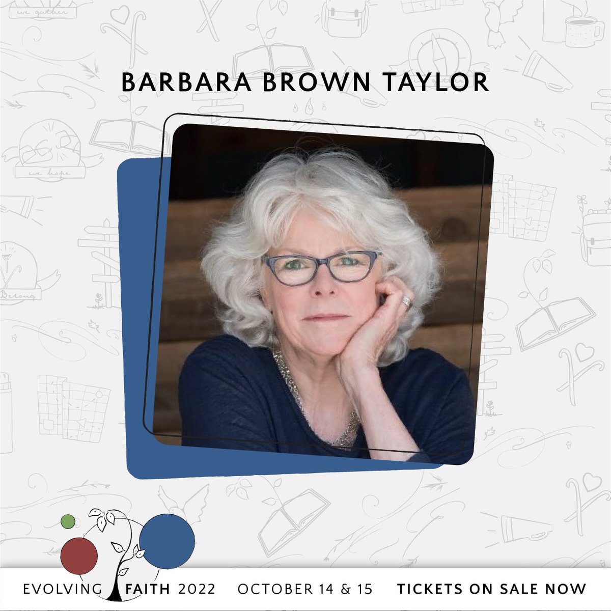EvolvFaith's tweet photo. Whew! Did you catch Barbara Brown Taylor yesterday in our Friday session? It was tremendous. Barbara delights and captivates in her work “saying the things you’re not supposed to say” as a best-selling author, teacher, and Episcopal priest. [1/] https://t.co/jfaZezZObe