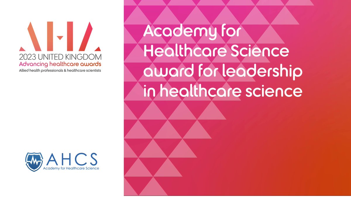 The nominee for our new #Leadership award must be a #HealthcareScientist working in the UK who is leading either a multiprotection or uniprofessional
team/project or programme of work. 
Learn more here: buff.ly/3T2yJfP
Please share with colleagues.
#AHAwards <a href="/AHAwards/">AHAwards💙</a>