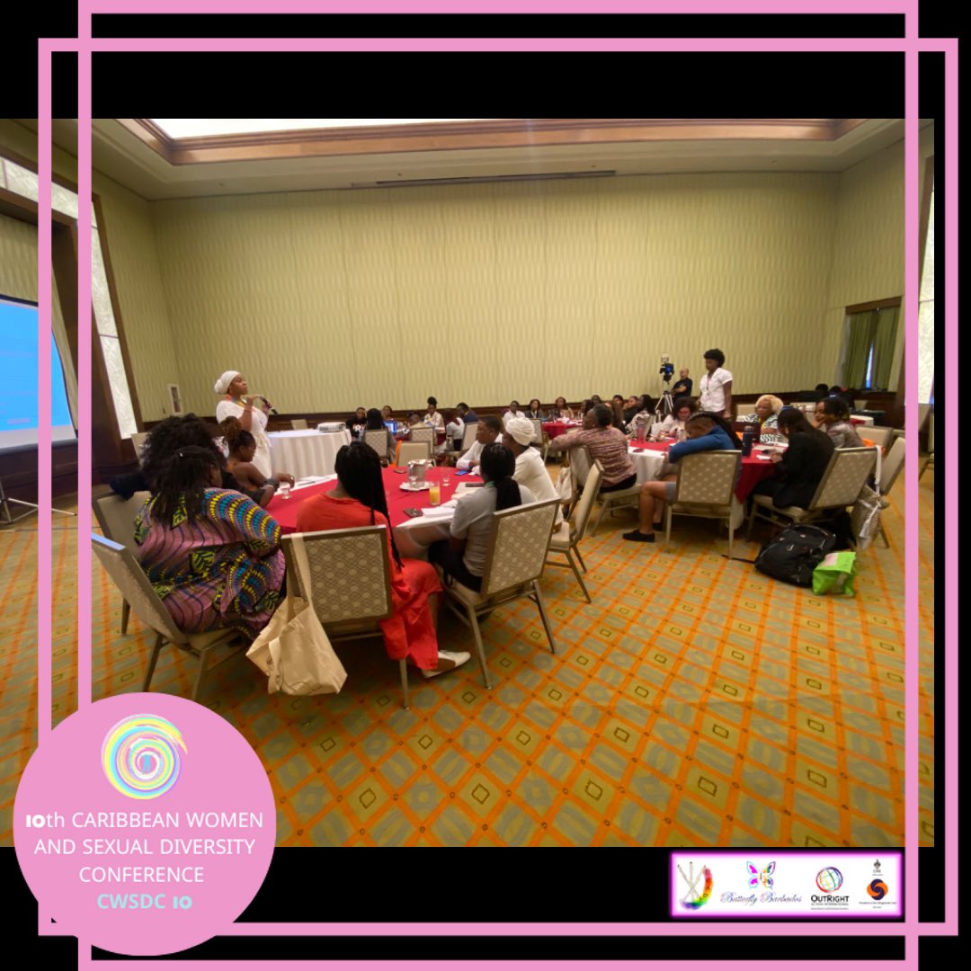 EC_Equality's tweet photo. Let’s talk capitalism..
Latoya Nugent engages participants in a conversation around capitalism during her presentation on “Closing the Gender Wage Gaps. Making the case for Caribbean Feminist Investment Cooperatives” #cwsdc10 #cwsdc2022 #lbtwomen #queerwomen #barbados https://t.co/E3XvZExcry