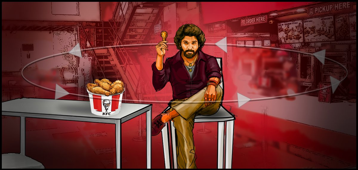 Gkshravankumar's tweet photo. It was glad working for the recent commercial ad film #KFC with #AlluArjun  ... 😀
The #storyboard visuals came exactly in the final output video... personally thank director #DirectorKrish garu for the opportunity 😎🤟
#kfc #alluarjun #pushpa #storyboarding https://t.co/ageMhRMxi8