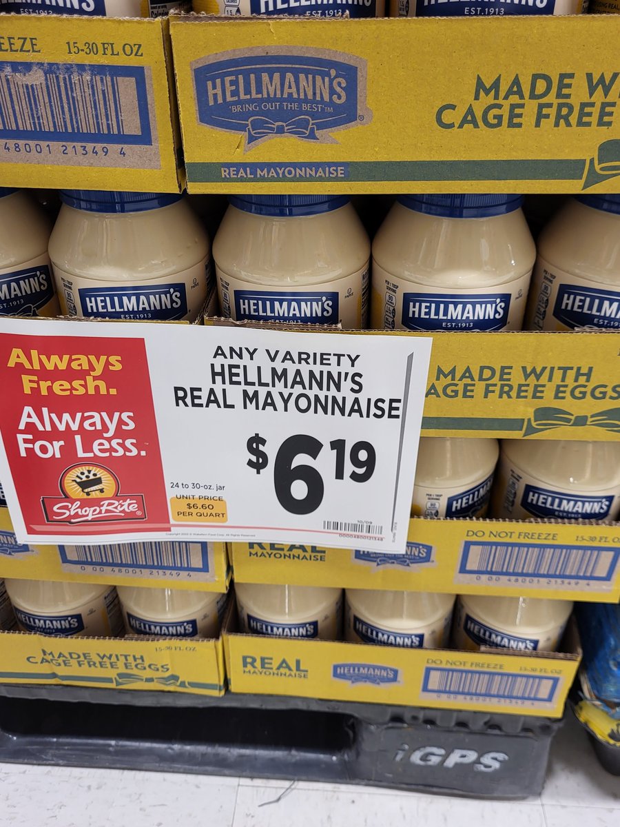 RightnotLeft2's tweet photo. From my supermarket today. Mayo and two rib steaks. Thanks Joe Biden. Can't afford this. 
#fjb #inflation #recession https://t.co/dTD3nQotYQ