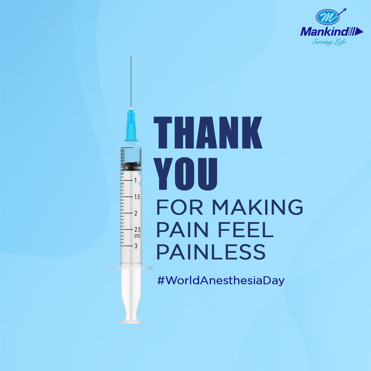 Pharma_Mankind's tweet photo. Sometimes not feeling is a good thing, especially when it’s pain.
#WorldAnesthesiaDay #AnesthesiaDay #anthesia #HealthCare #healthy #staycaution #healthconscious #ServingLife #BetterHealth #MankindPharma https://t.co/UNx3nQL8ks