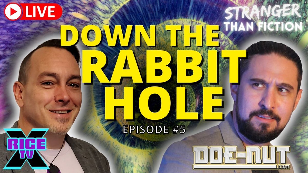 RiceTVx's tweet photo. 🚨Tune in today's LIVESTREAM, Sat 10/15, @ 7pm ET/4pm PT 🚨

I'll be joined by #DoenutFactory @TheRealDoenut for another dive into the #RabbitHole. Join us to see where we end up!
👇🏻👇🏻👇🏻
https://t.co/0ADGkbMnwM https://t.co/Mkot98wJgt