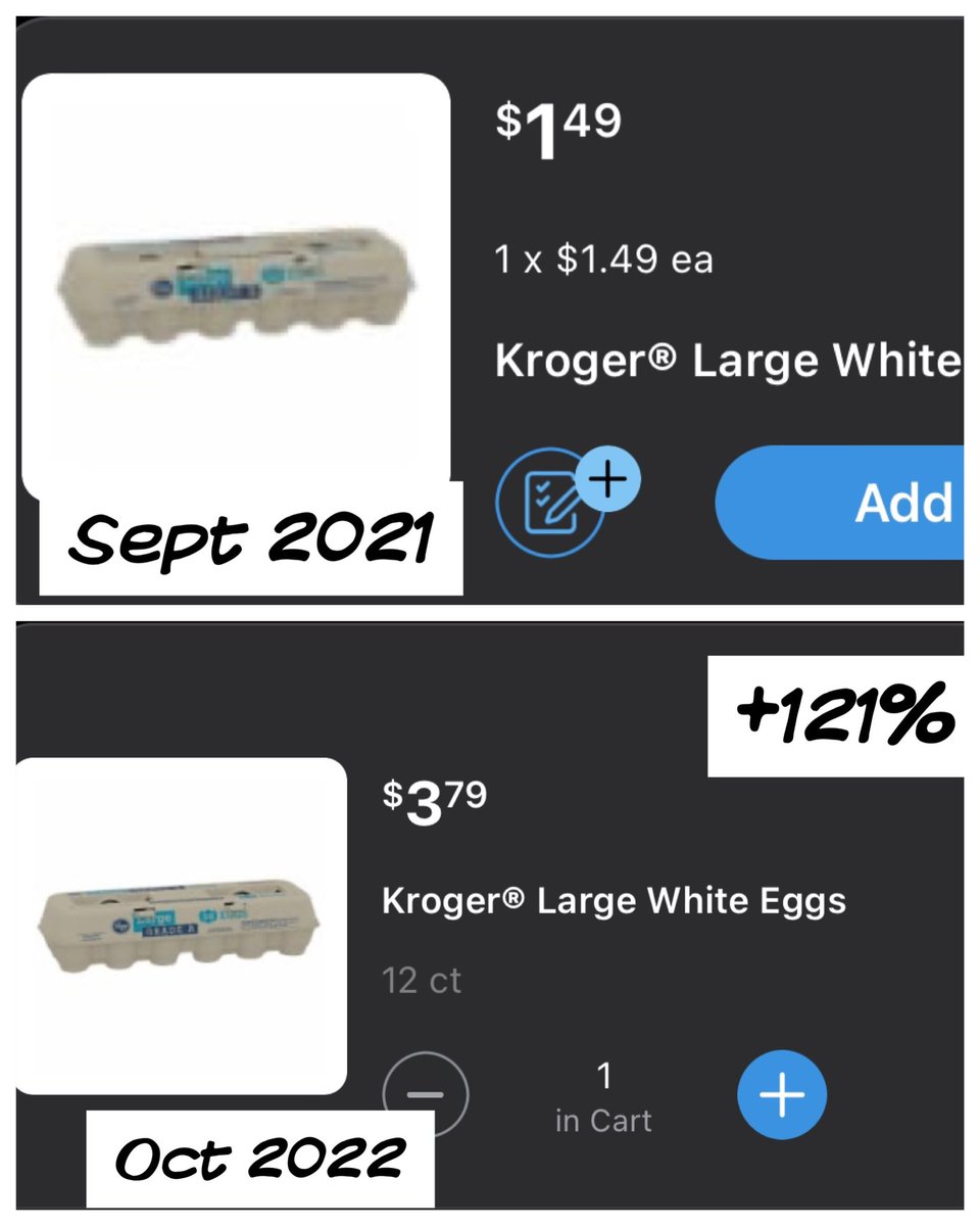 TheRandomOne18's tweet photo. #whatinflation
@kroger purchases one year apart.
credit @jivinjules https://t.co/XdgisUDsmC