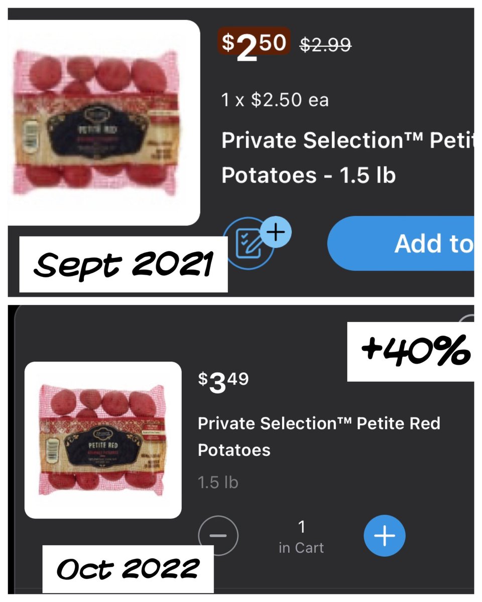 TheRandomOne18's tweet photo. #whatinflation
@kroger purchases one year apart.
credit @jivinjules https://t.co/XdgisUDsmC