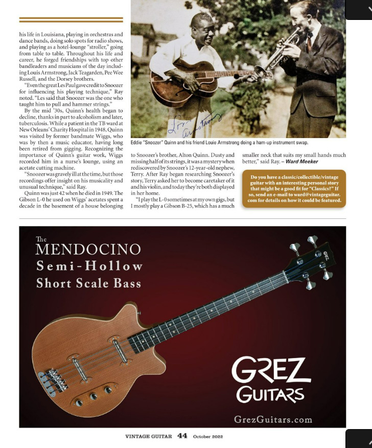 Vintage Guitar Magazine - Classics: Snoozer Quinn's Gibson L-0 - October 2022 cloud.3dissue.com/196659/197012/…