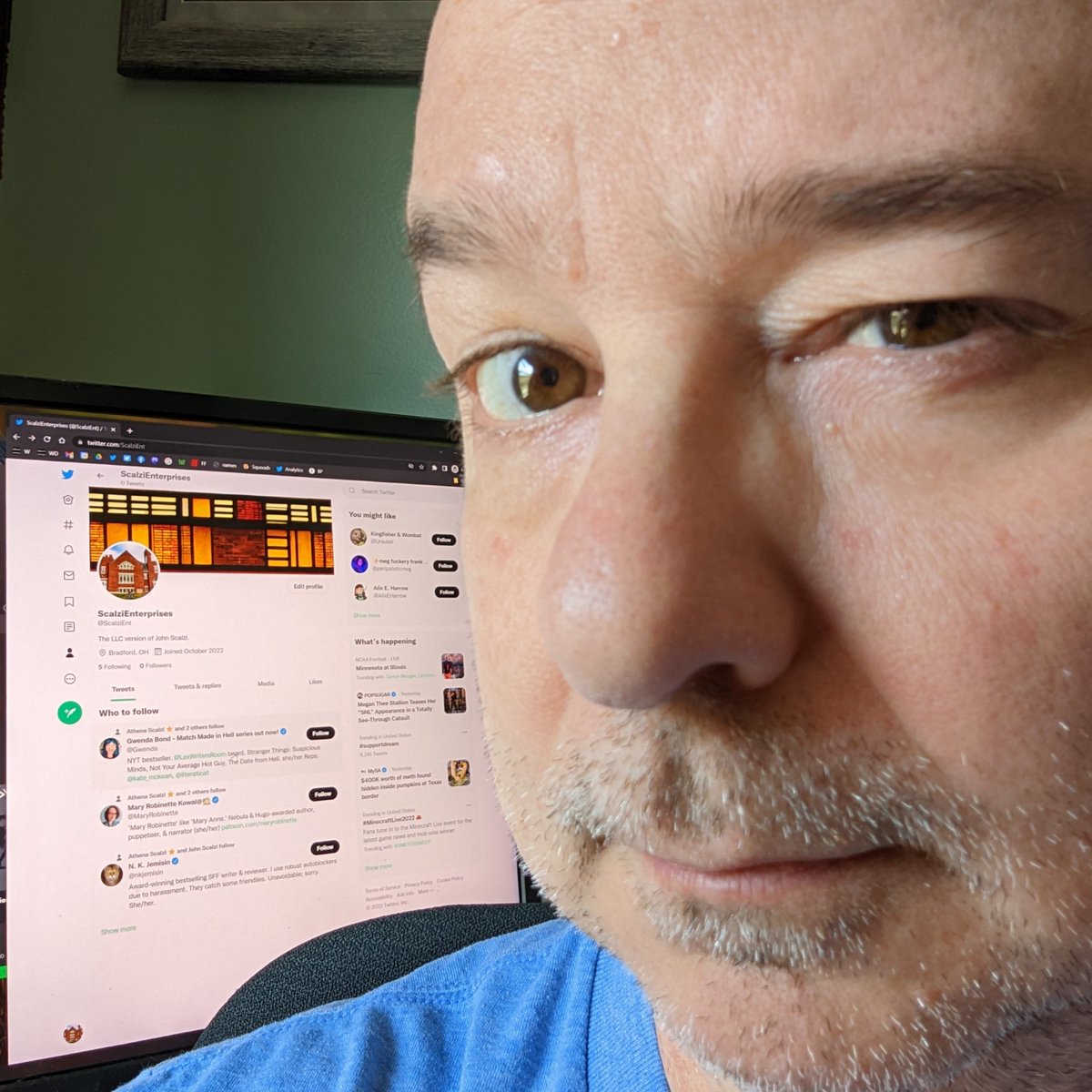 Yes, I, John Scalzi, have made this Twitter account today, for the LLC I've created for various business things. It will likely be low volume for a while yet. If you want actual John Scalzi-related Twitter content, go to <a href="/scalzi/">Scalzi</a>, which is, uhhh, rather more active.
